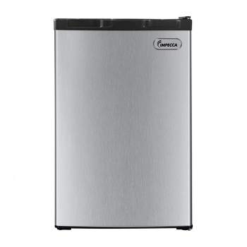 Impecca 4.4 Cu. Ft. Single Door Mini Refrigerators with Full-width Soft Freezer - Stainless Steel