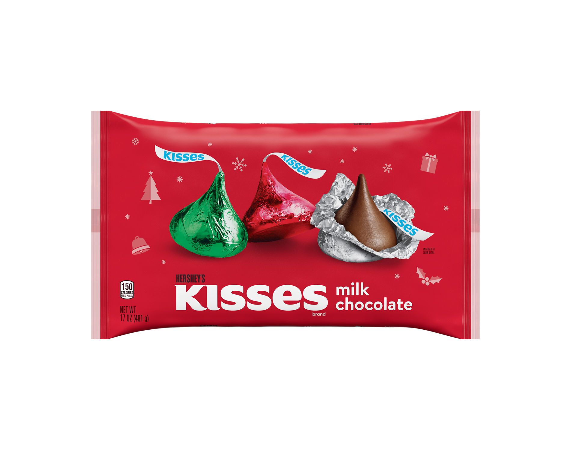 HERSHEY'S Kisses Milk Chocolate Christmas Candy - 17oz