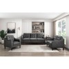 Okak Modern Sofa 1pc with Thick Button Tufted Cushion , Solid Wood Legs Loveseat Polished Microfiber Couch for Apartments, living Room - 2 of 4