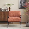 KWPZQEB Accent Chair, Mid-Century Modern Armchair with Cushions and Solid Wood Legs, Reading Chair with High Back for Living Room Bedroom - 4 of 4
