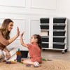 ECR4Kids 20-Compartment Mobile Storage Tower with Cubby Bins with Lids, 5x4, White Wash - 4 of 4
