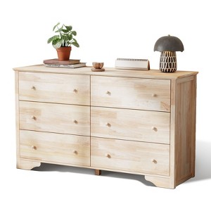 Karl Home 6-Drawer Natural MDF (Medium-Density Fiberboard) 57.09in. W Chest of Drawer - 1 of 4