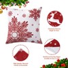 Christmas Pillow Covers Set of 4 Velvet Holiday Decor with Snowflakes Trees Deer Patterns, 18x18 Inch - 4 of 4
