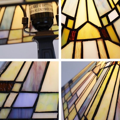Kinsey 12" Blackish Bronze Stained Glass Mission-Style Table Lamp