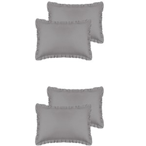 Unique Bargains Single Layer Envelope Closure Ruffle Pillowcases Cover 4 Pcs - 1 of 4