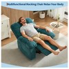 Rocking Recliner Chair,360° Swivel Rocker Chair for Living Room,Upholstered Fabric Glider Nursery Chair with Side Pockets - 4 of 4