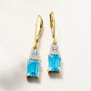 Ross-Simons 3.30 ct. t.w. Swiss Blue Topaz and .10 ct. t.w. Diamond Drop Earrings in 18kt Yellow Gold - 3 of 4