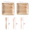 Smarty Had A Party Square Palm Leaf Eco Friendly Disposable Wedding Set - 100 Sets - 2 of 4
