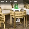Maggift Patio Side Table, 2PE Wicker Patio Side Table, Stackable, Wood Look, All Weather for Indoor and Outdoor Use, Brown, 19.7"*19.7"*21.7" - 4 of 4