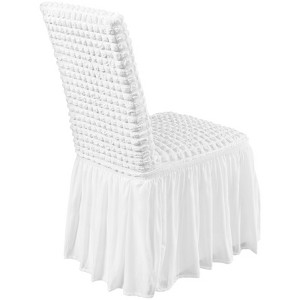 VEVOR Stretch Spandex Folding Chair Covers, Universal Fitted Chair Cover with Skirt, Removable Washable Protective Slipcovers, (4 PCS White) - 1 of 4