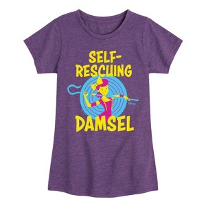 Girls' - Disney - Self Rescuing Damsel Fitted Short Sleeve Graphic T-Shirt - 1 of 4