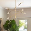 DORESshop 6-Light Gold Sputnik Chandelier, Modern Pendant Lighting Ceiling Light Fixture - 2 of 4