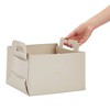 Juvale 2 Pack Faux Leather Foldable Storage Bins with Handles, Collapsible Baskets for Home Organization, Grey, 10x9.5x6.5 in - 4 of 4