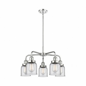 Bell - 5 Light Stem Hung Chandelier In Art Deco Style-14.75 Inches Tall and 23 Inches Wide - 1 of 1