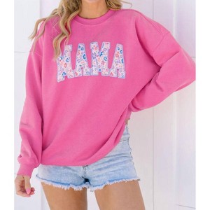 Women's Mama Embroidered Graphic Sweatshirt - Shewin - 1 of 4