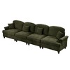 Mid-Century Straight Sectional Sofa with Flared Arms & Chenille Fabric - 2 of 4