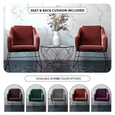 Royal Rose Velvet and Black Metal Accent Chair