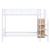 TIRAMISUBEST Twin Over Twin/Full Over Full Bunk Bed w/ Lateral Storage Ladder & Small Wardrobe, Metal Bunk Bedframe with Storage Shelves and Guardrail - 4 of 4