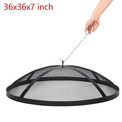 36"x36"x7" Fire Pit Spark Screen Cover Outdoor Stainless Steel Ember Cover With Rod