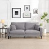 74'' Upholstered Wooden Frame High-Resilience 3-Seater Sofa with Pillows and Comfortable Cushion - 2 of 4