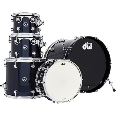 DW DWe Wireless Acoustic-Electronic Convertible 5-Piece Shell Pack With 22" Bass Drum Lacquer Custom Specialty Midnight Blue Metallic