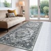 Indoor Vintage Ultra Soft Printed Area Rug for Living Room Medallion Rugs Washable Foldable Low Pile Non Slip Carpet for Bedroom - 4 of 4