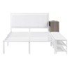 TiramisuBest Queen Upholstered Platform Bed with Dual USB Outlets, Storage Shelves, Bedside Pillows, Velvet Fabric, Beige - 3 of 4
