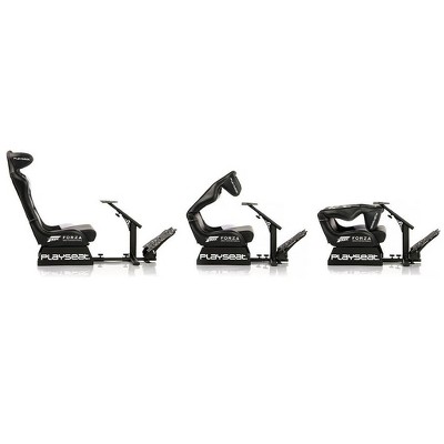 Black Leather Look Vinyl Foldable Racing Simulator Cockpit