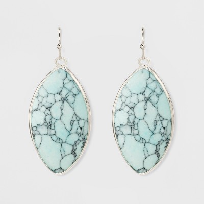Marquis Shape Stone Drop Earrings - Universal Thread™ Blue
