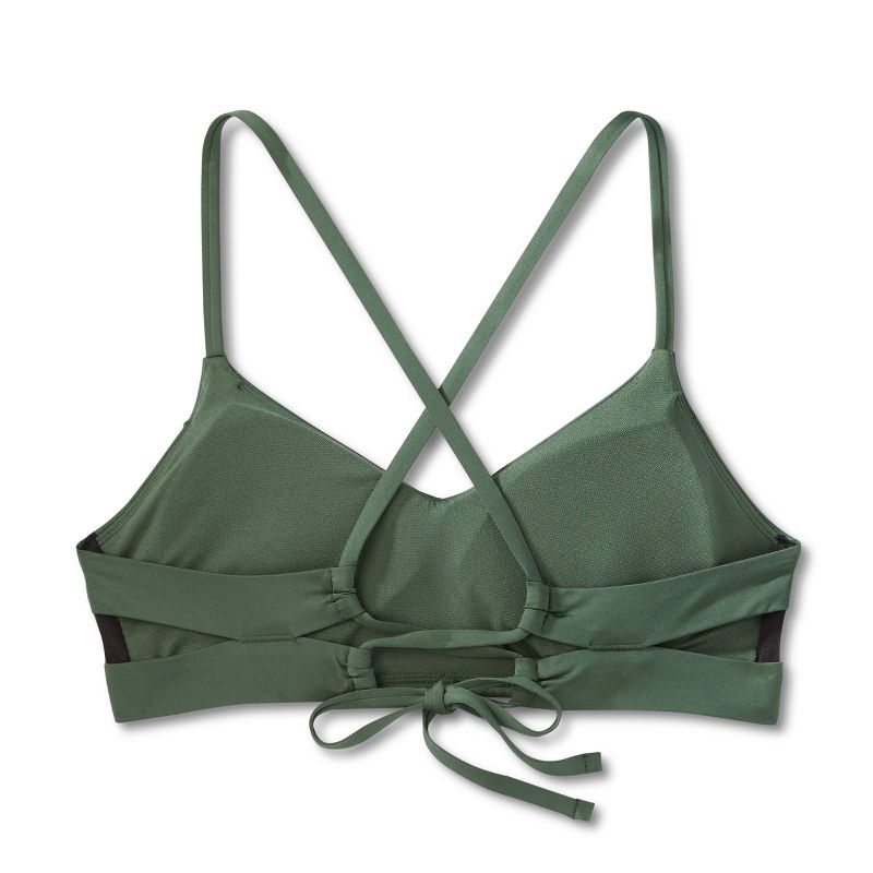 Women's Crossback Seamed Bralette Bikini Top - Kona Sol™ Green, 6 of 7