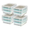 IRIS 4pk 50qt Plastic Storage Totes with Wing Lid: Clear, Stackable, Under Bed Storage, Lidded, BPA-Free - 2 of 4