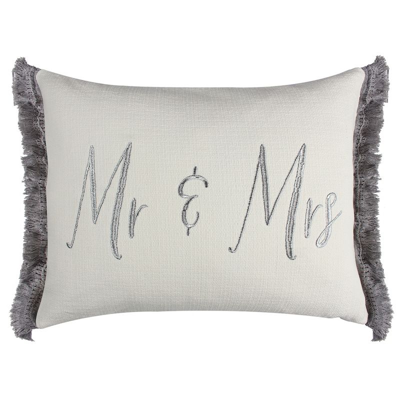 Perla Grey Mr. & Mrs Decorative Pillow - Levtex Home, 1 of 5