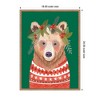Kate & Laurel All Things Decor Sylvie Beaded Christmas Bear Framed Canvas by Mia Charro - 2 of 4
