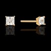 Slickblue Sterling Silver Princess Cut CZ Studs, 1 ct, 4mm, Goldtone Finish, Butterfly Back - 3 of 3