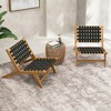Resenkos Patio Dining Chairs, Patio Kitchen Chairs,Indoor Patio Teak Wooden Chair with Woven Webbing Seat and Backrest Brown - 4 of 4