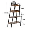 VECELO 4-Tier Metal Ladder Shelf, Multifunctional Ladder Bookshelf Plant Flower Stand Storage Rack Shelves Bookcase, Brown - 3 of 4