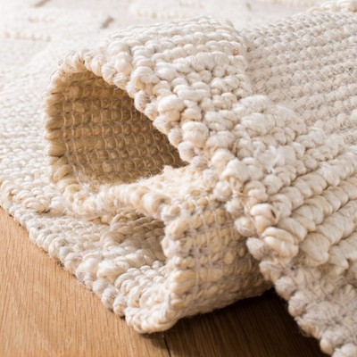 Ivory Flat Woven Cotton and Synthetic 5' x 8' Area Rug