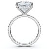 Pompeii3 Certified 4 1/3Ct Princess Cut Side Halo Engagement Ring 14k Gold/Pt Lab Created - 2 of 4