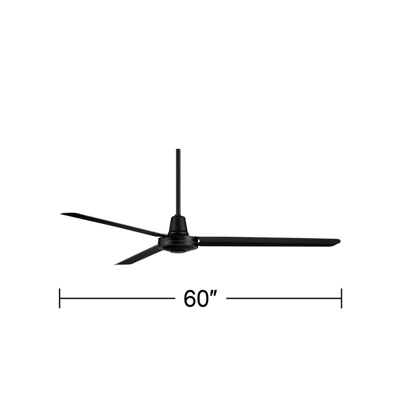 60" Casa Vieja Turbina DC Modern Industrial Indoor Outdoor Ceiling Fan with Remote Control Matte Black Damp Rated for Patio Exterior House Home Porch, 4 of 9