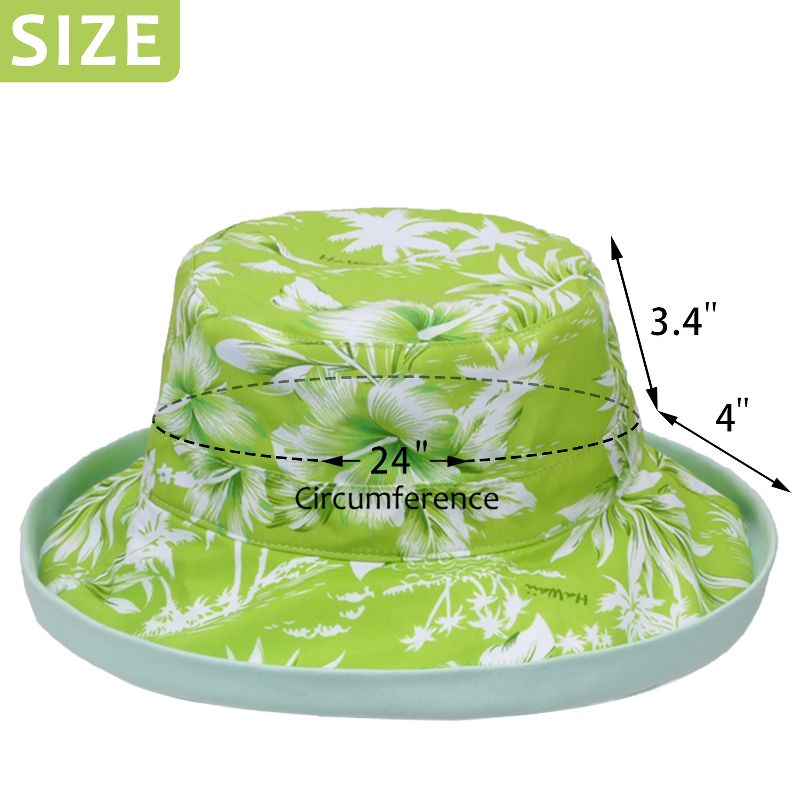 Tirrinia Packable Bucket Sun Hat, Wide Brim Bucket Hat for Sun Protection, UPF 50 Foldable Reversible Women Hat for Travel, Beach, 6 of 9