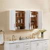 KTMBDW Bathroom Cabinet Wall Mounted with Doors, Wood Hanging Cabinet with Doors and Shelves Over The Toilet, Bathroom Wall Cabinet - 4 of 4