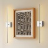 DORESshop 28 in. 1-Light Wall Sconces Chrome Wireless Lights with Remote 350¡ã Rotation (2-Pack) - 3 of 4