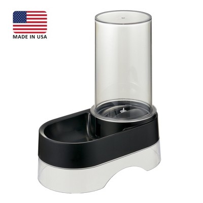 Black Elevated Automatic Gravity Pet Water Dispenser with Clear Tank