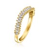 Pure Collection by Ross-Simons 0.45 ct. t.w. Baguette Lab-Grown Diamond Wavy Ring in 18kt Gold Vermeil - 3 of 4