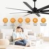 Duclsaty 75" Industrial Ceiling Fan No Light, DC Motor, 8 ABS Blades, Remote Control, Quiet, for Gym/Garage/Porch/Patio/Farmhouse, Black - 3 of 4