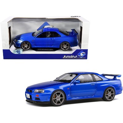 1999 Nissan Skyline GT-R (R34) RHD (Right Hand Drive) Bayside Blue Metallic 1/18 Diecast Model Car by Solido