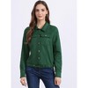 INSPIRE CHIC Women's Faux Suede Casual Spread Collar Button Up Biker Moto Jacket - 4 of 4