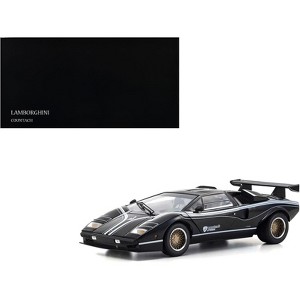 Lamborghini Countach LP 500R Black with White Interior 1/18 Diecast Model Car by Kyosho - 1 of 4