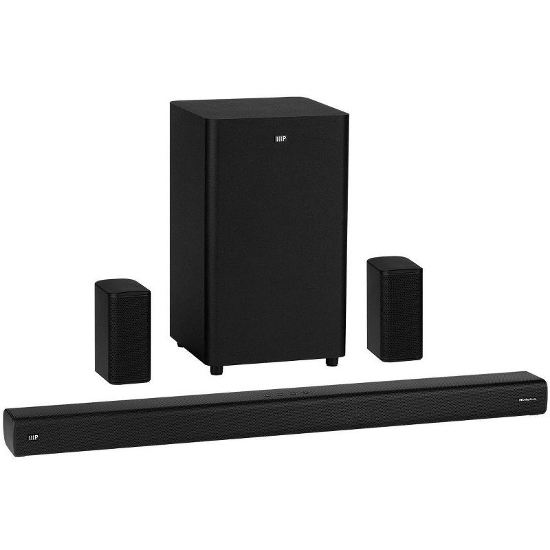 Monoprice SB-600 Dolby Atmos 5.1.2 Soundbar with Wireless Subwoofer & Wireless Satellite Speakers, HDMI Inputs, eArc, Bluetooth, Toslink, Coax, Remote, 3 of 8