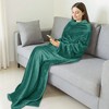 Catalonia Adult Wearable Fleece Blanket Snuggie, Super Soft Cozy Mink Micro Plush Wrap Throws Blanket Robe, Gift for Woman Man - 3 of 4
